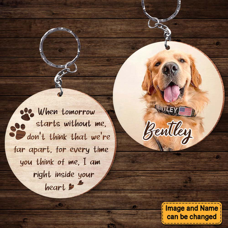 Personalized Wooden Pet Keychain